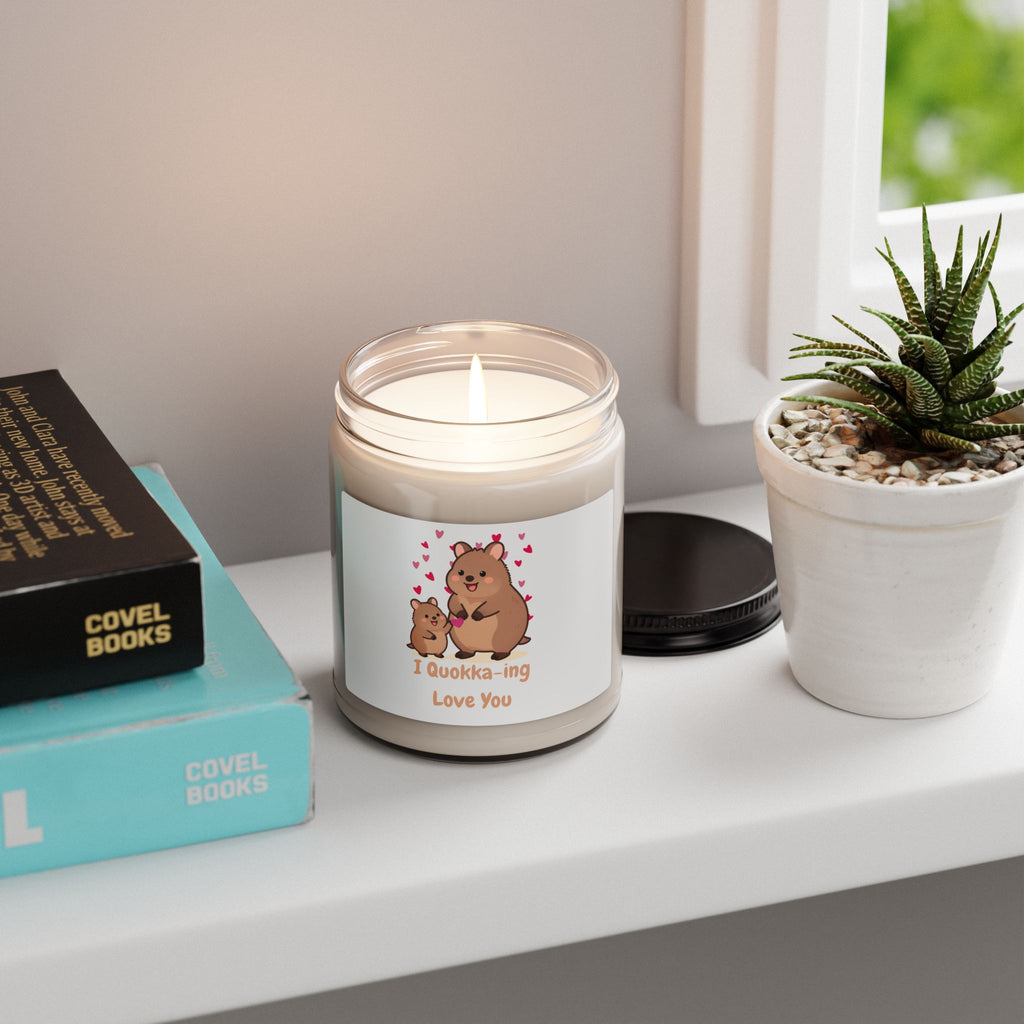 Quokka-ing Love Soy Candle — 9oz Scented Jar (Cute Mom & Baby Design)
