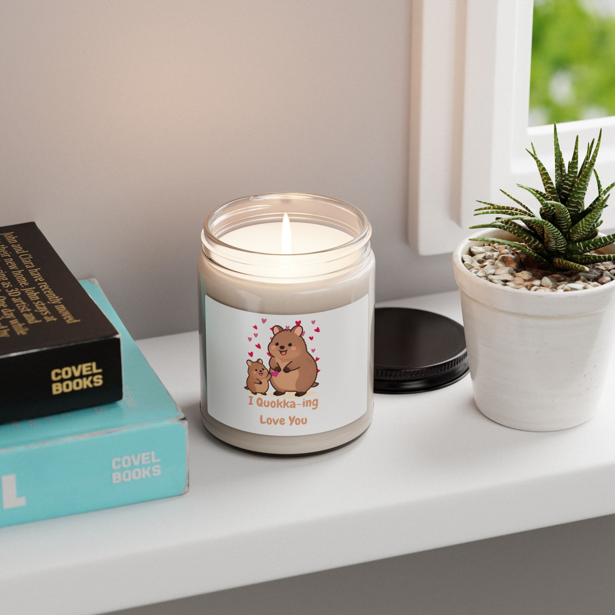 Quokka-ing Love Soy Candle — 9oz Scented Jar (Cute Mom & Baby Design)
