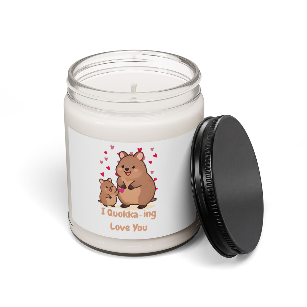 Quokka-ing Love Soy Candle — 9oz Scented Jar (Cute Mom & Baby Design)