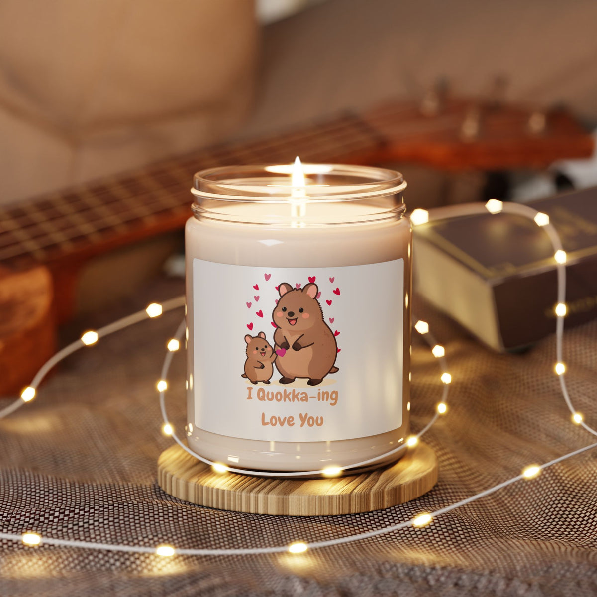 Quokka-ing Love Soy Candle — 9oz Scented Jar (Cute Mom & Baby Design)