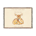 Fawn Woven Blanket — Cozy Deer Throw with 'If You Like Humans More Than Our Pets I Don't Trust You' Quote