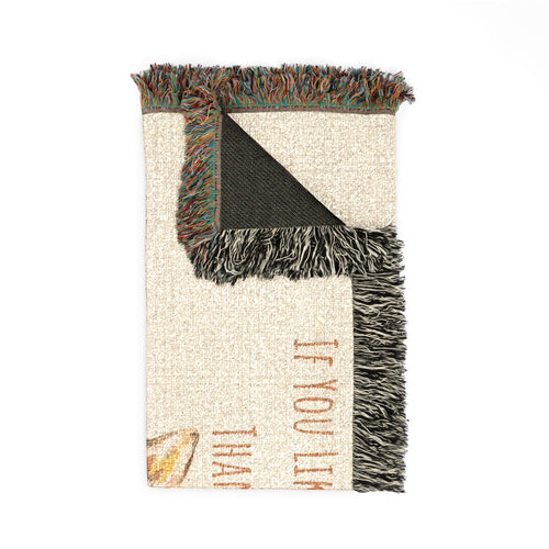 Fawn Woven Blanket — Cozy Deer Throw with 'If You Like Humans More Than Our Pets I Don't Trust You' Quote